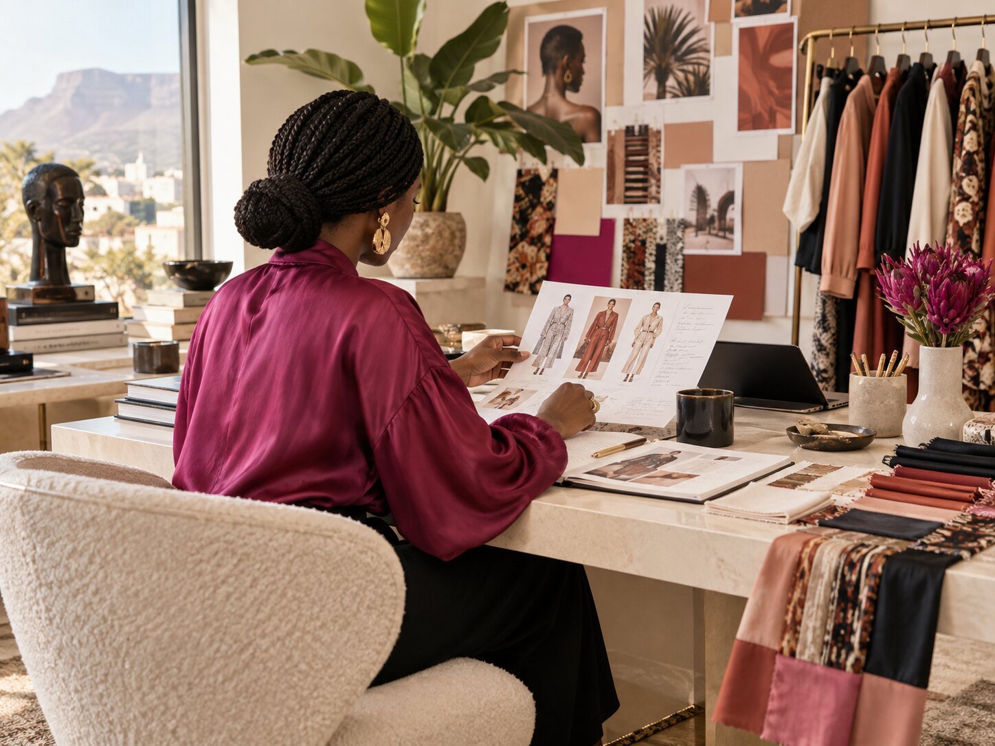 Retail strategist reviewing fashion range plans